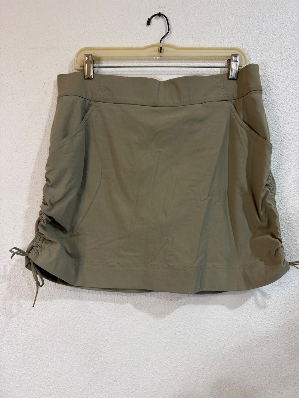 Columbia Dark Khaki Drawstring Side-Ruched Skort